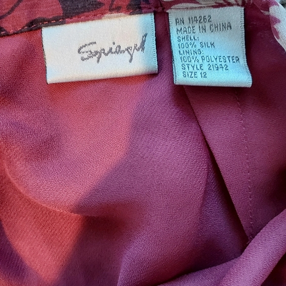 Spiegel Silk Maxi Skirt Size 12 Rust Black Floral Whimsigoth Modest Boho Cottage - Picture 8 of 9